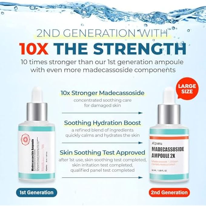 A'Pieu MADECASSOSIDE AMPOULE LARGE SIZE 1.69OZ (50ML) 2ND GENERATION- CENTELLA ASIATICA AND MADECASSOSIDE SERUM - SENSITIVE SKIN, INTENSIVE SOOTHING, DEEP MOISTURE - Image 3